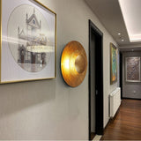 Machine Contemporary Gold Foil Tiered LED Wall Sconce Light for Foyer and Living Room