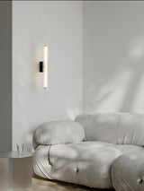 Macie Modern LED Wall Sconce with Textured Glass and Sleek Black Finish for Indoor Lighting