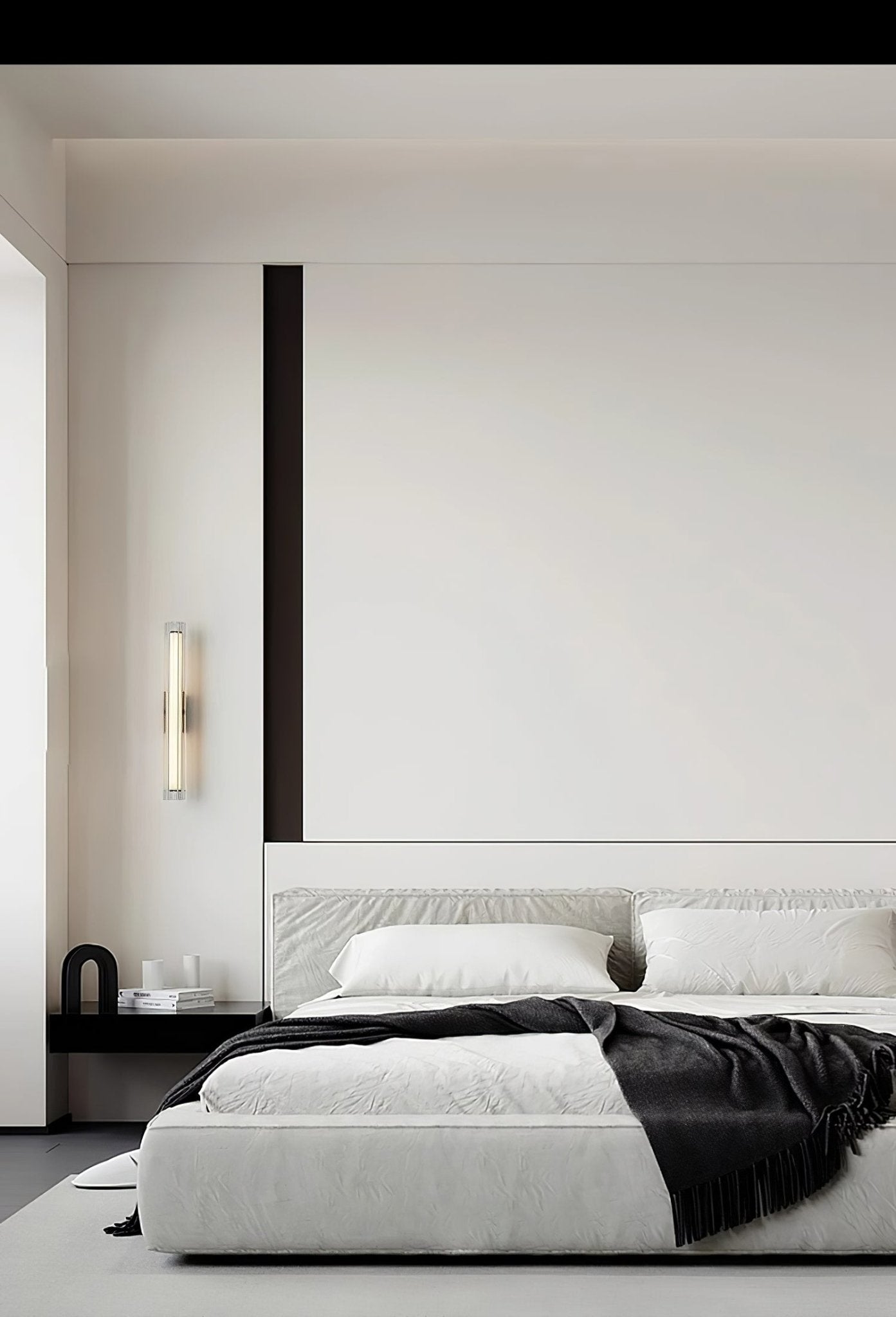 Macie Modern LED Wall Sconce with Textured Glass and Sleek Black Finish for Indoor Lighting