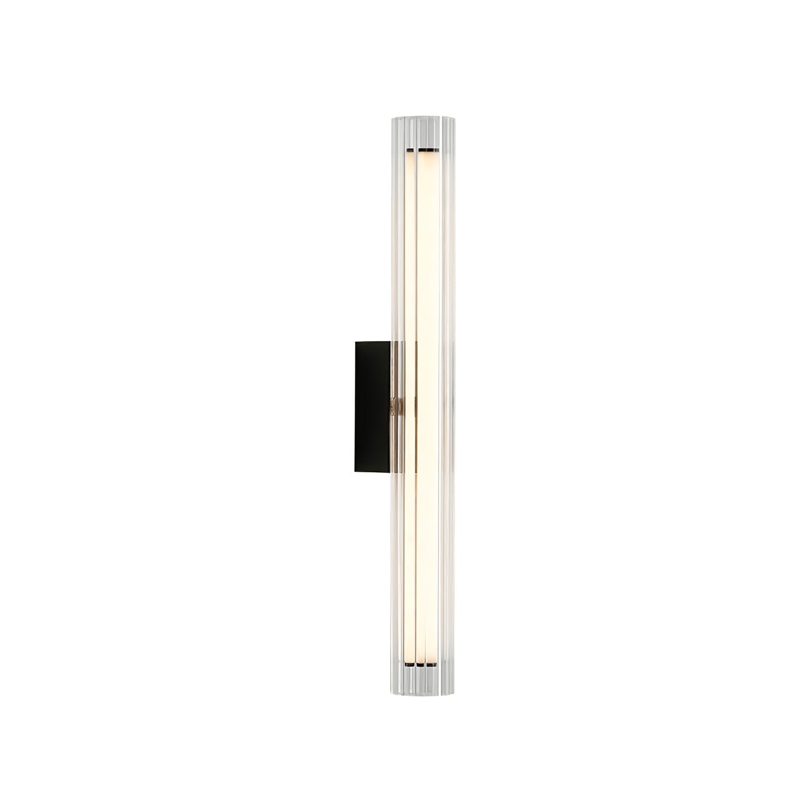Macie Modern LED Wall Sconce with Textured Glass and Sleek Black Finish for Indoor Lighting