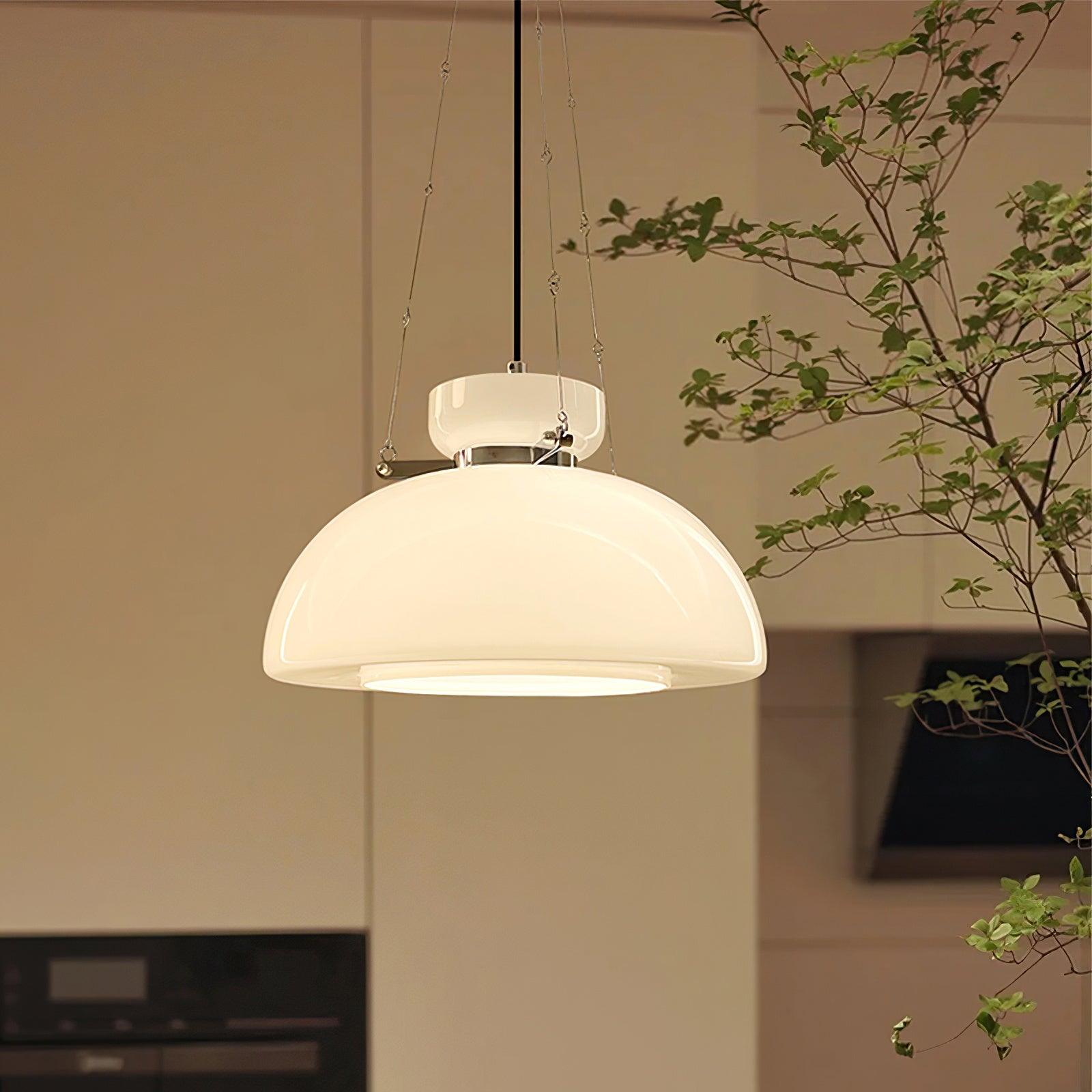 Mack Modern Glass Pendant Light Elegant Industrial Chrome Ceiling Fixture