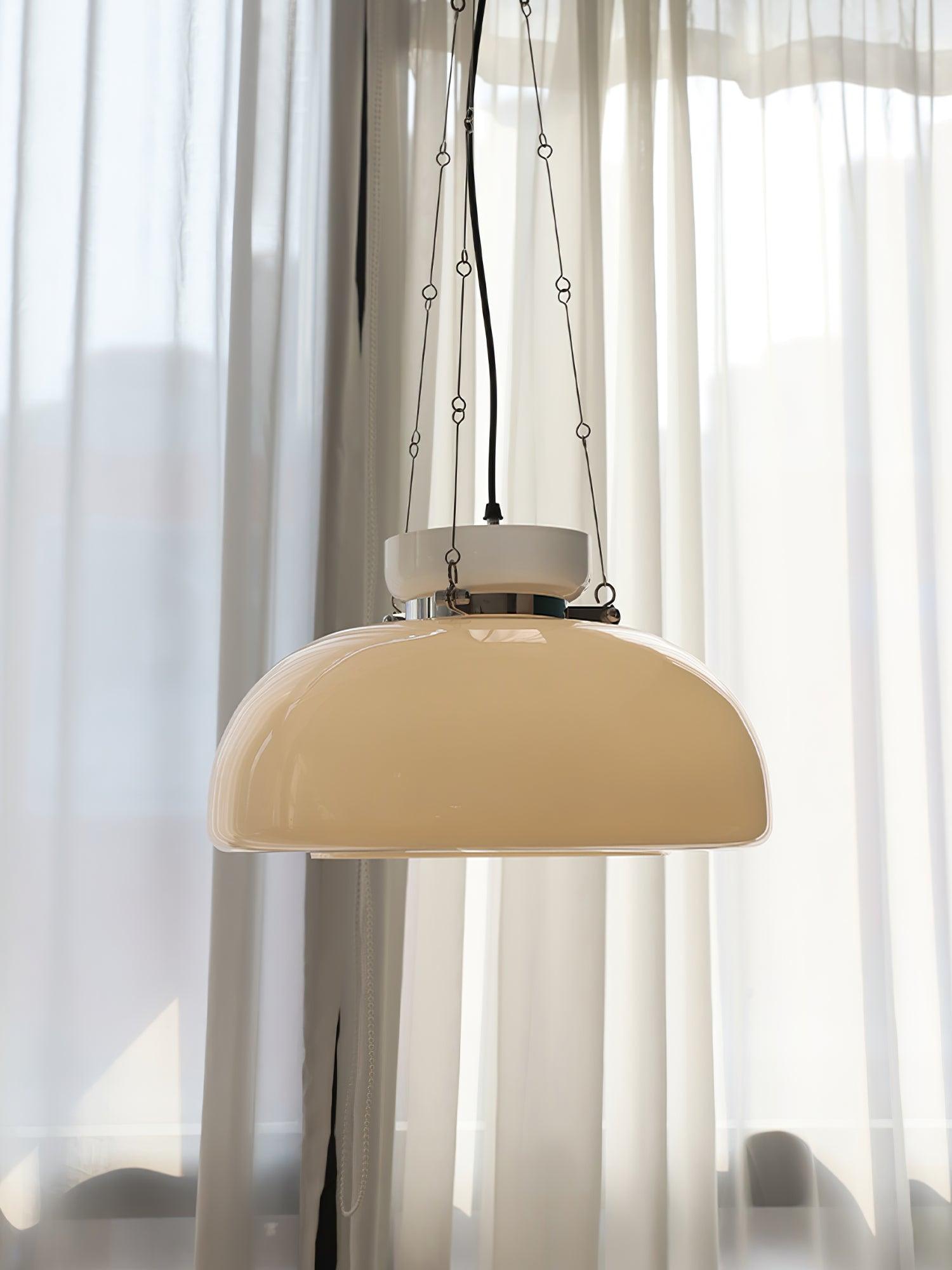 Mack Modern Glass Pendant Light Elegant Industrial Chrome Ceiling Fixture
