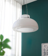 Mack Modern Glass Pendant Light Elegant Industrial Chrome Ceiling Fixture