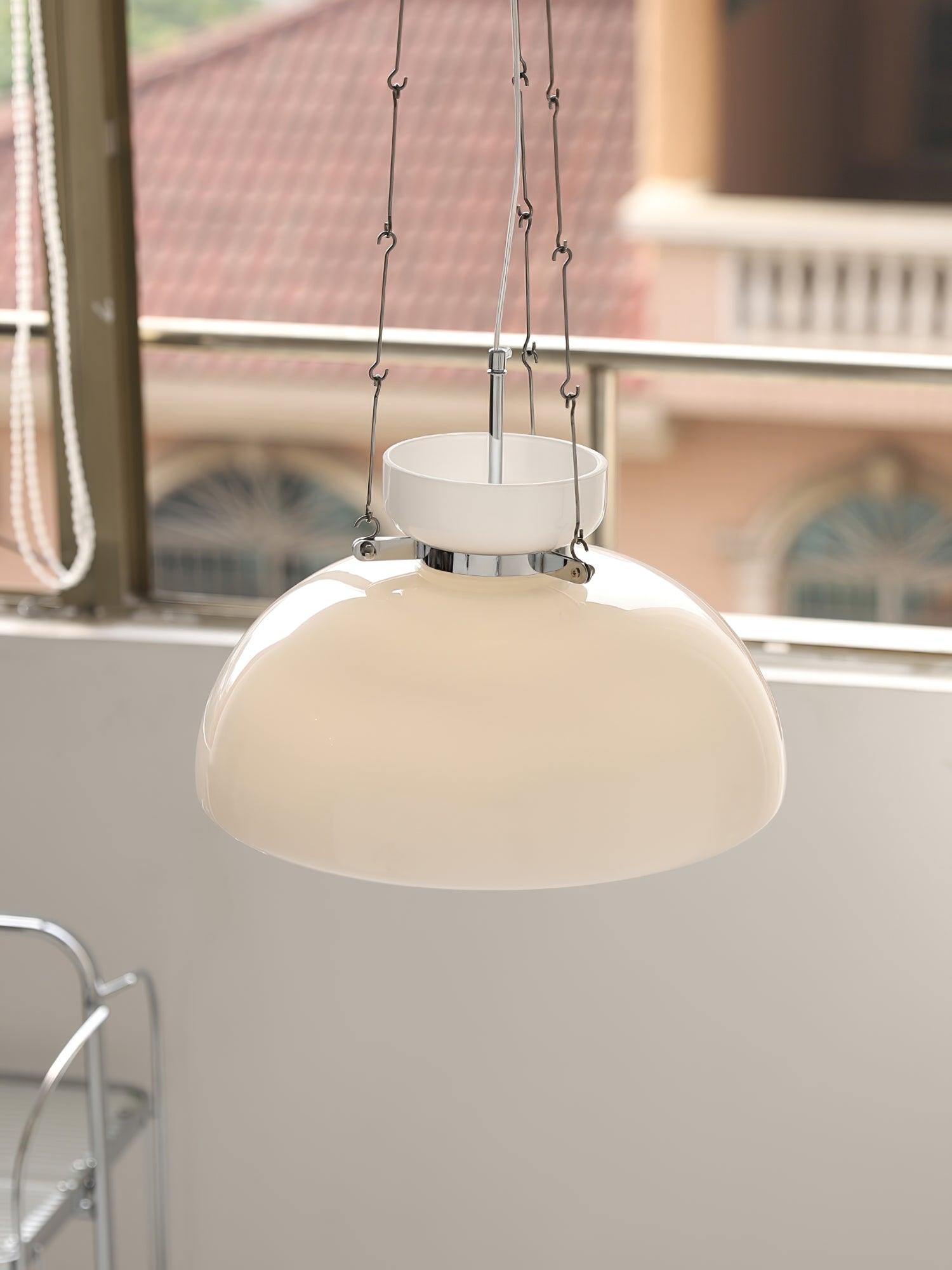 Mack Modern Glass Pendant Light Elegant Industrial Chrome Ceiling Fixture