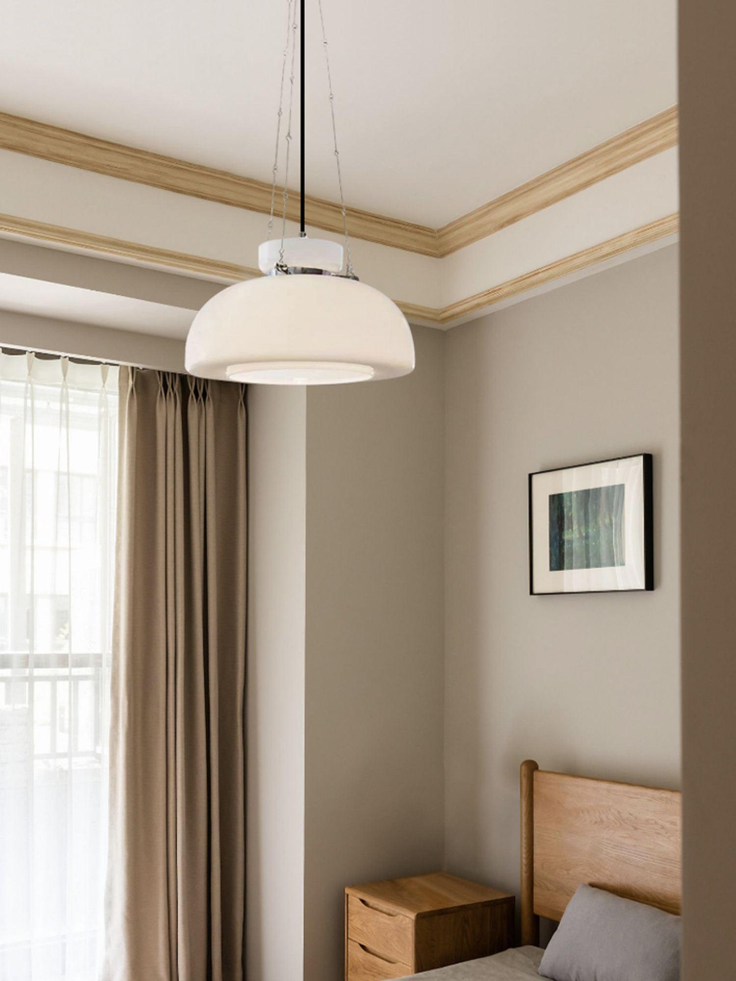 Mack Modern Glass Pendant Light Elegant Industrial Chrome Ceiling Fixture