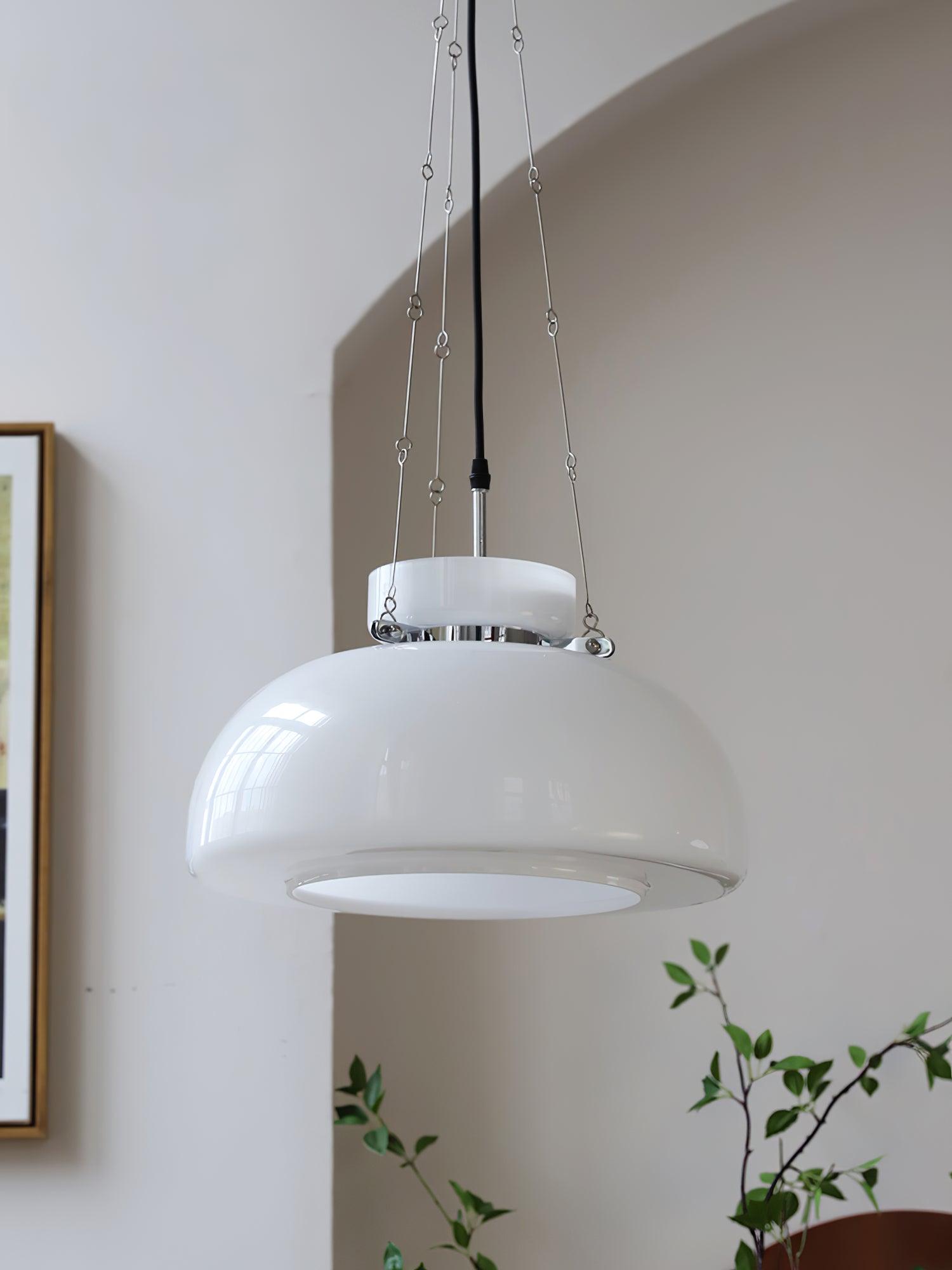 Mack Modern Glass Pendant Light Elegant Industrial Chrome Ceiling Fixture