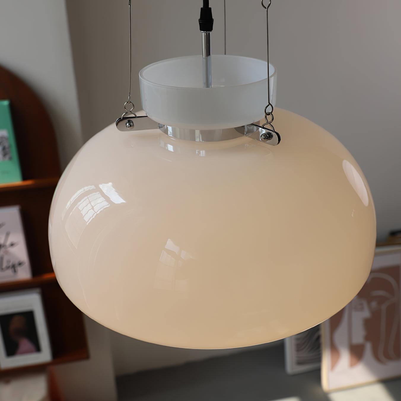 Mack Modern Glass Pendant Light Elegant Industrial Chrome Ceiling Fixture