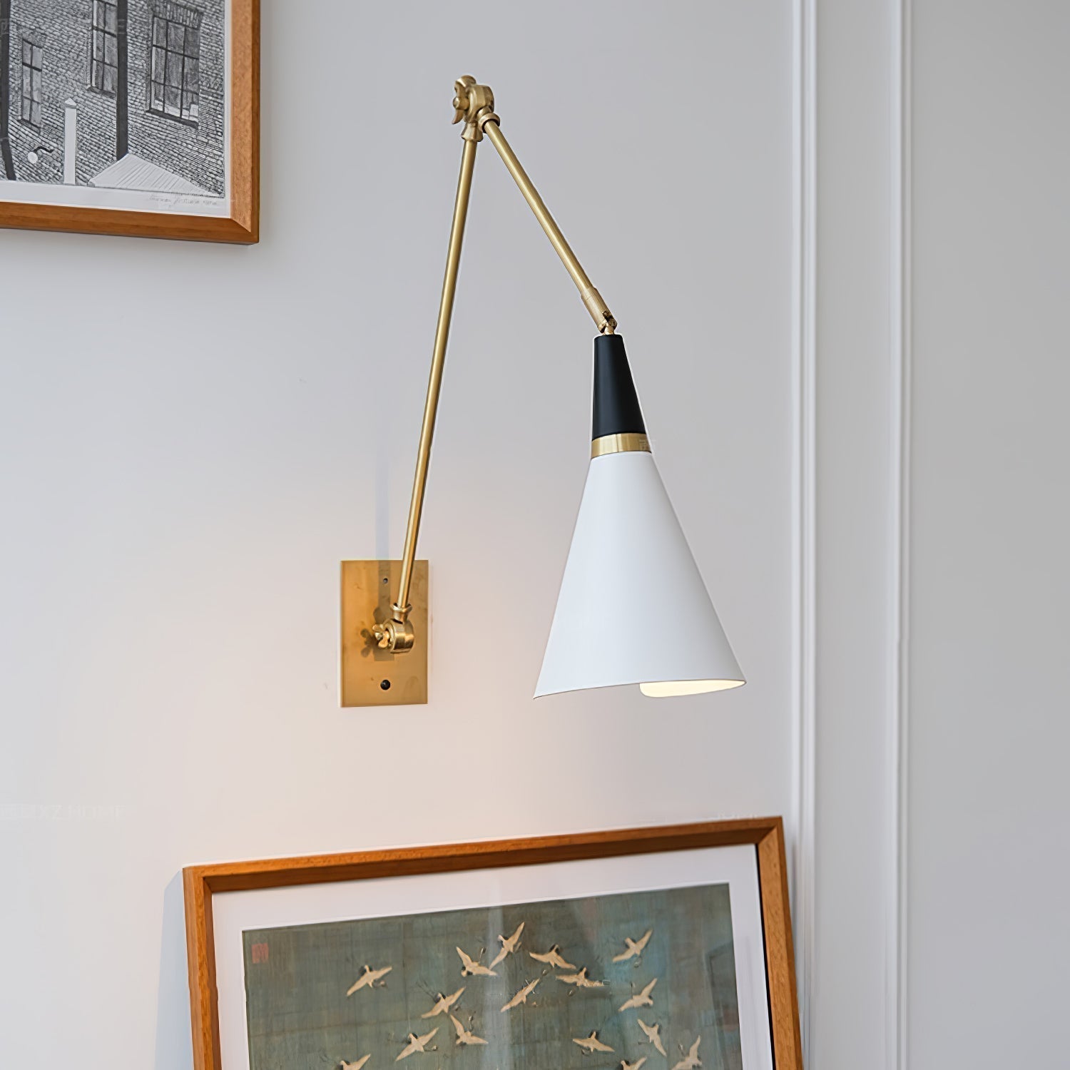 Magari Mid Century Modern Wall Sconce Adjustable Swing Arm Lighting Fixture