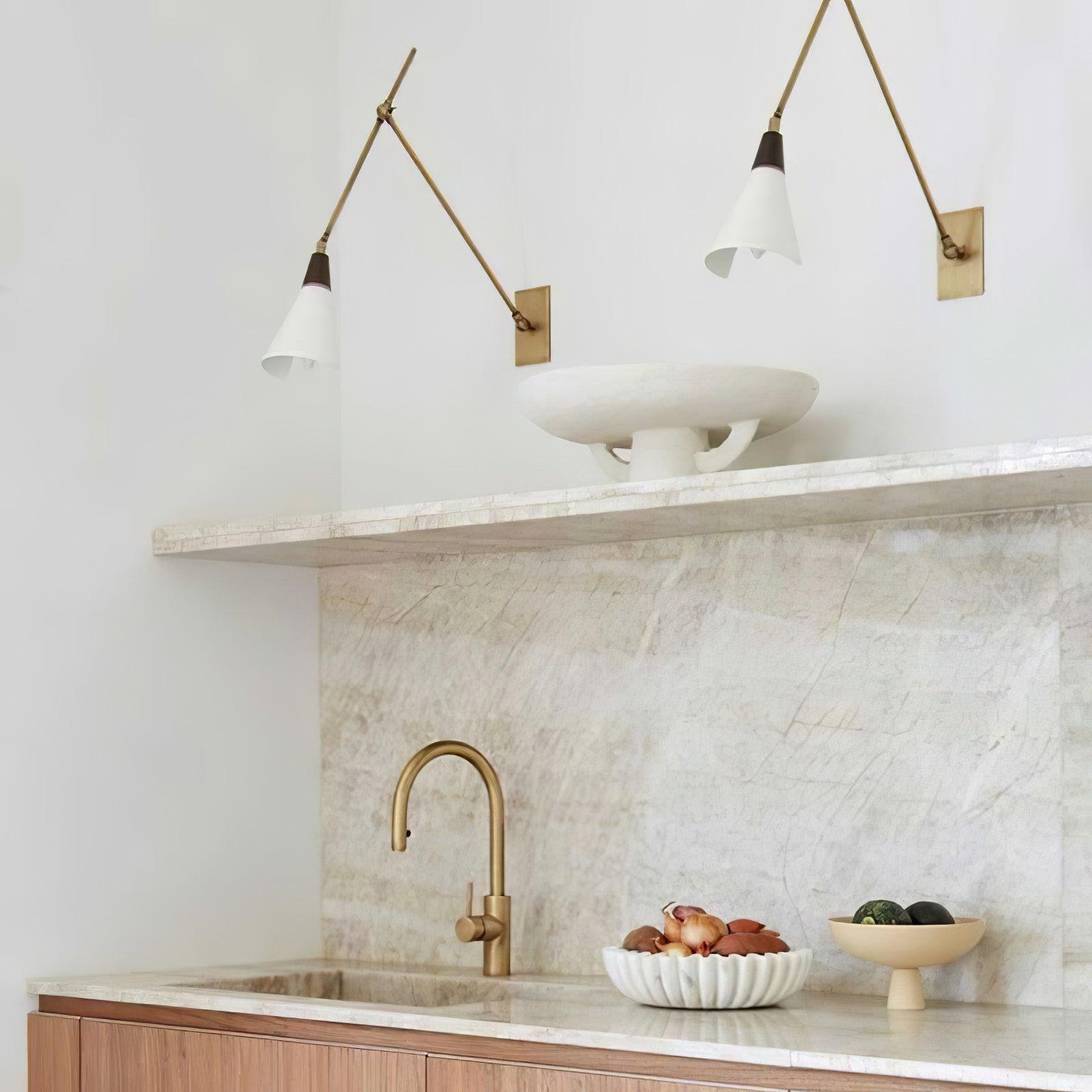 Magari Mid Century Modern Wall Sconce Adjustable Swing Arm Lighting Fixture