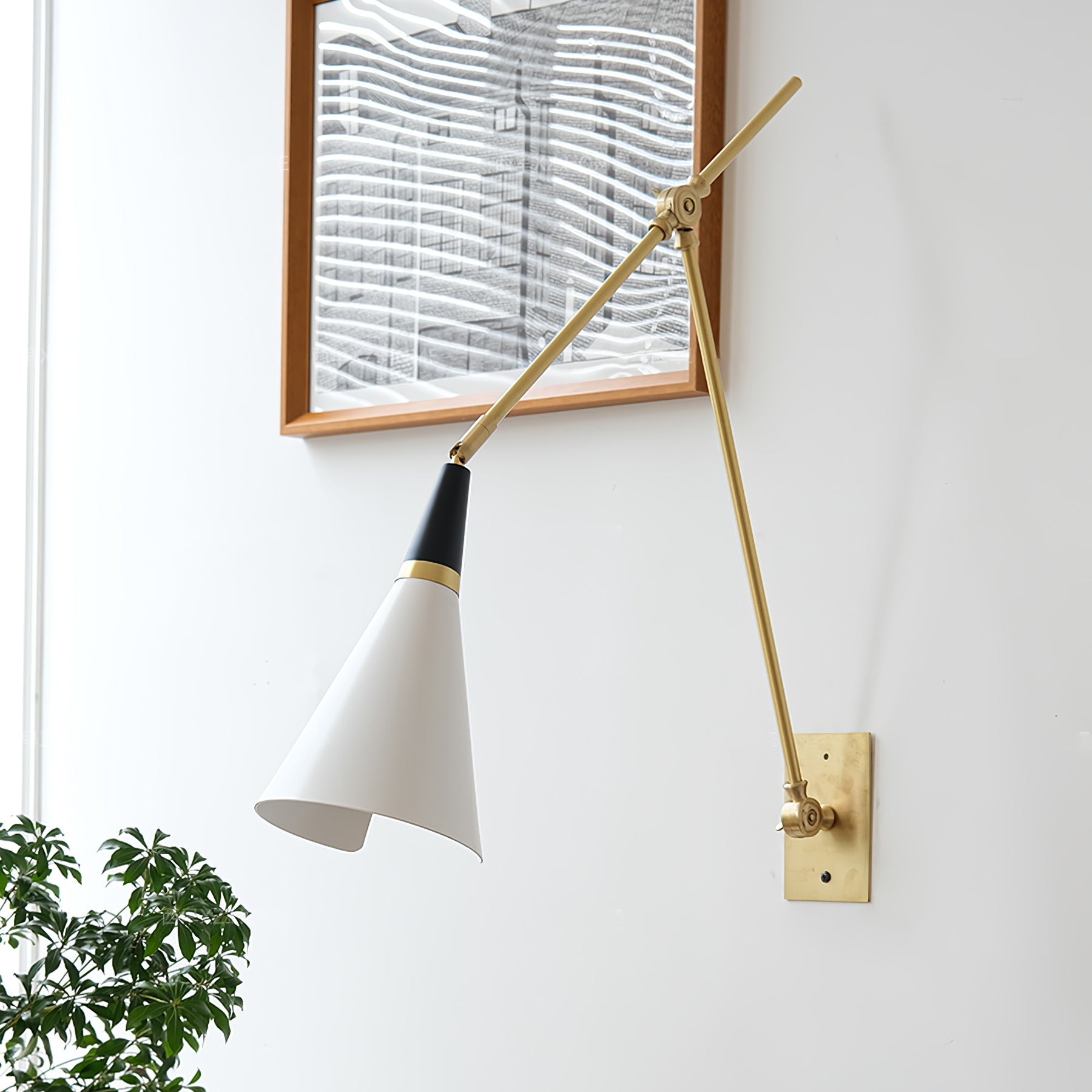 Magari Mid Century Modern Wall Sconce Adjustable Swing Arm Lighting Fixture