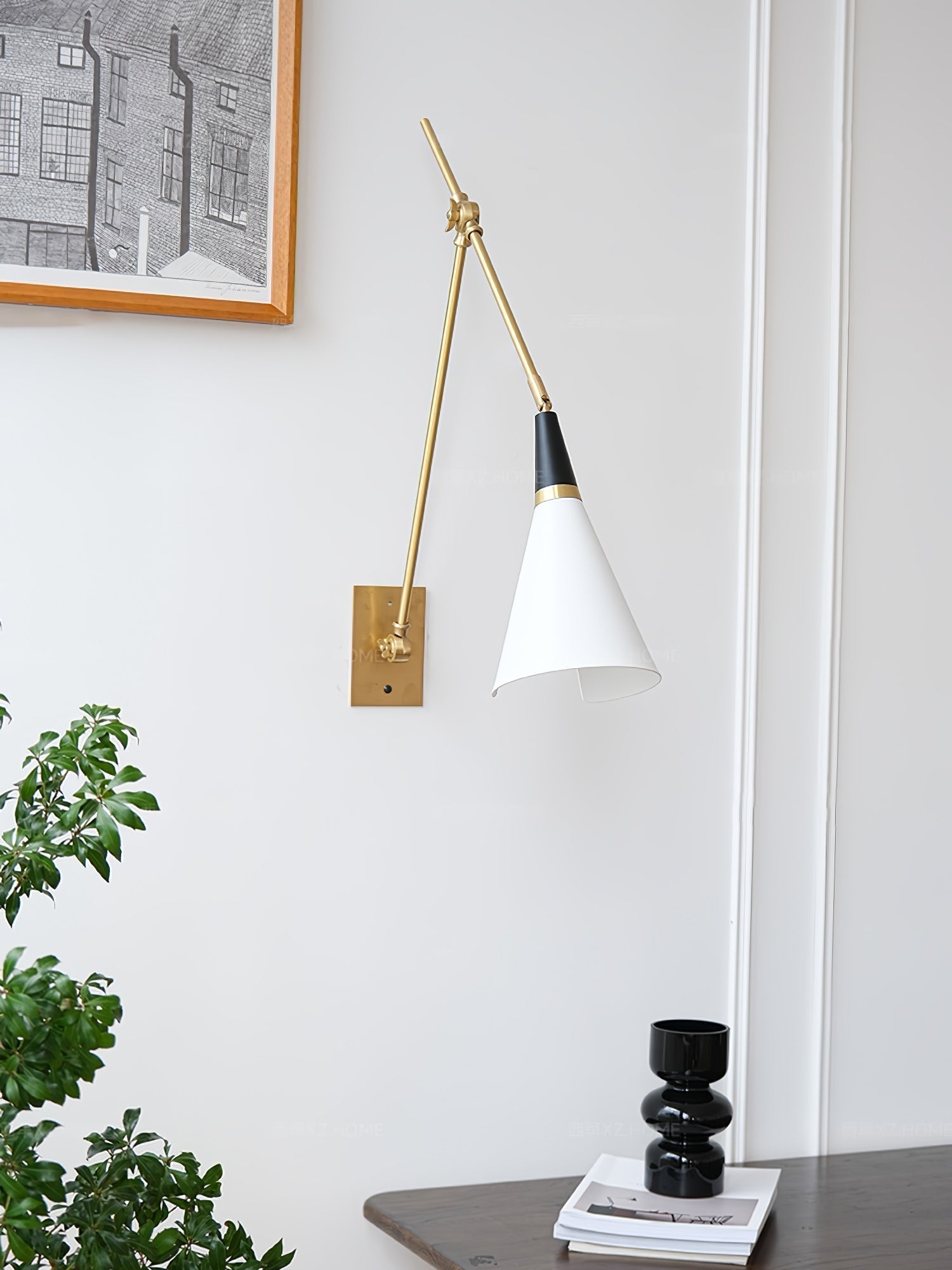 Magari Mid Century Modern Wall Sconce Adjustable Swing Arm Lighting Fixture