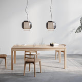 Manila Blown Glass Pendant Lamp with Artisanal Textile Diffuser and Metal Finish