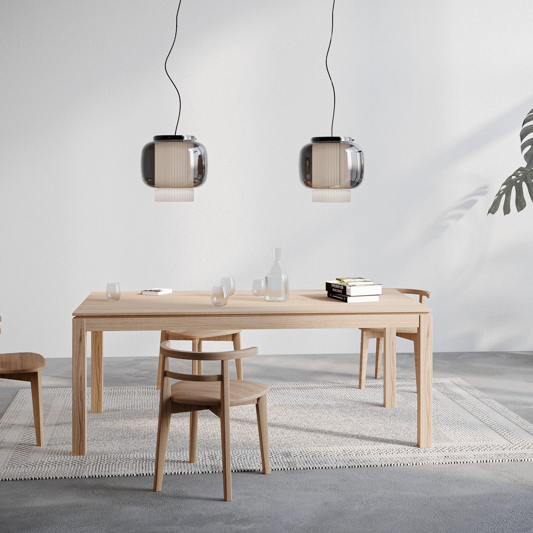 Manila Blown Glass Pendant Lamp with Artisanal Textile Diffuser and Metal Finish
