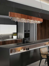 Marilyn Modern Crystal Linear Pendant Light Luxury Drop Chandelier for Dining Room Kitchen Island
