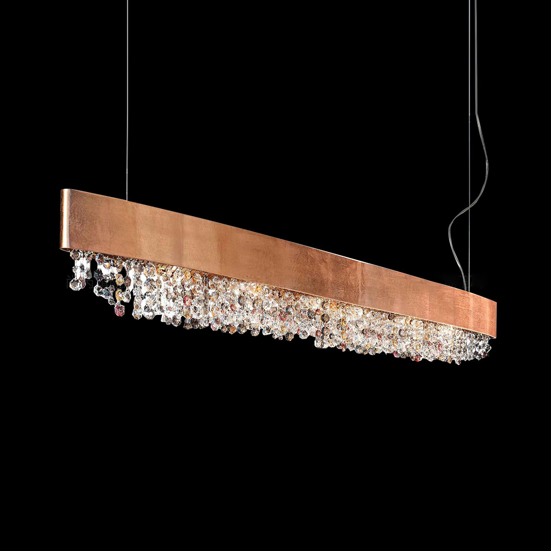 Marilyn Modern Crystal Linear Pendant Light Luxury Drop Chandelier for Dining Room Kitchen Island