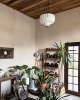 Marlo Fluted White Glass Ceiling Pendant Light with Elegant Black Metal Frame