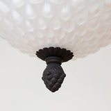 Marlo Fluted White Glass Ceiling Pendant Light with Elegant Black Metal Frame