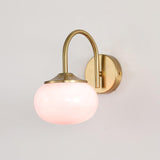 Marshmallow Modern Copper Wall Sconce with Tinted Glass Shade for Interior Lighting