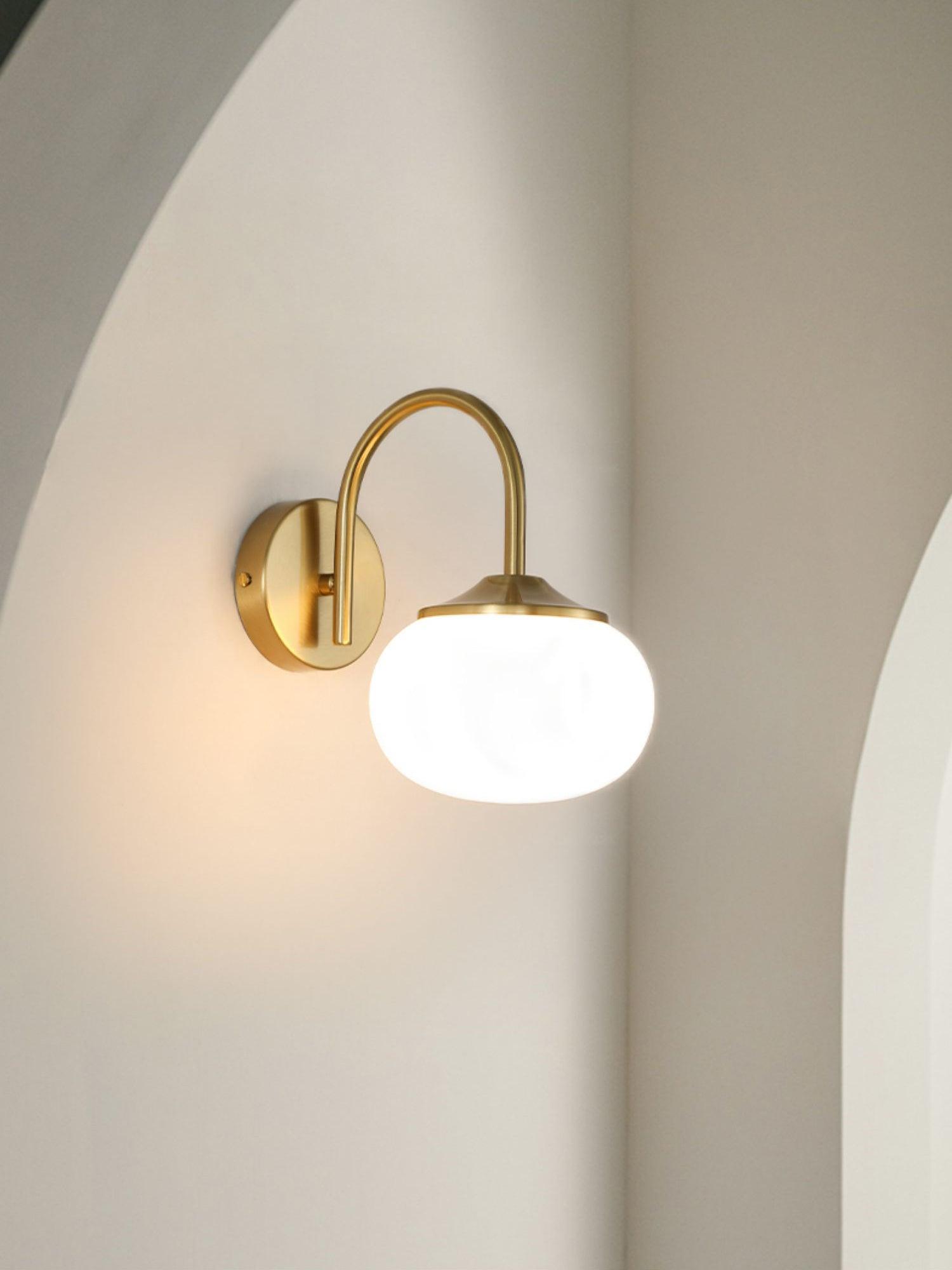 Marshmallow Modern Copper Wall Sconce with Tinted Glass Shade for Interior Lighting