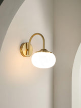 Marshmallow Modern Copper Wall Sconce with Tinted Glass Shade for Interior Lighting