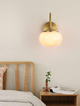 Marshmallow Modern Copper Wall Sconce with Tinted Glass Shade for Interior Lighting
