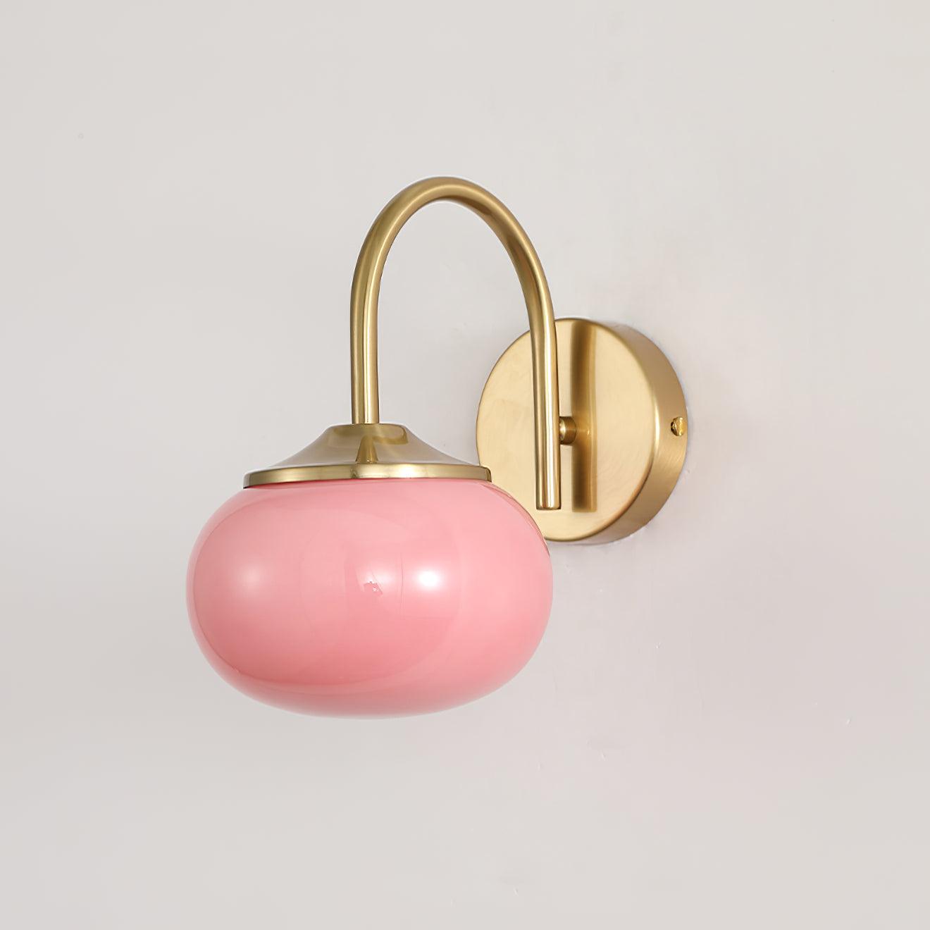 Marshmallow Modern Copper Wall Sconce with Tinted Glass Shade for Interior Lighting