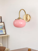 Marshmallow Modern Copper Wall Sconce with Tinted Glass Shade for Interior Lighting