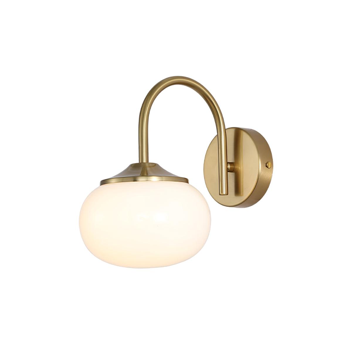 Marshmallow Modern Copper Wall Sconce with Tinted Glass Shade for Interior Lighting