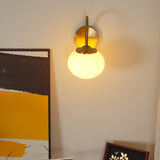 Marshmallow Modern Copper Wall Sconce with Tinted Glass Shade for Interior Lighting
