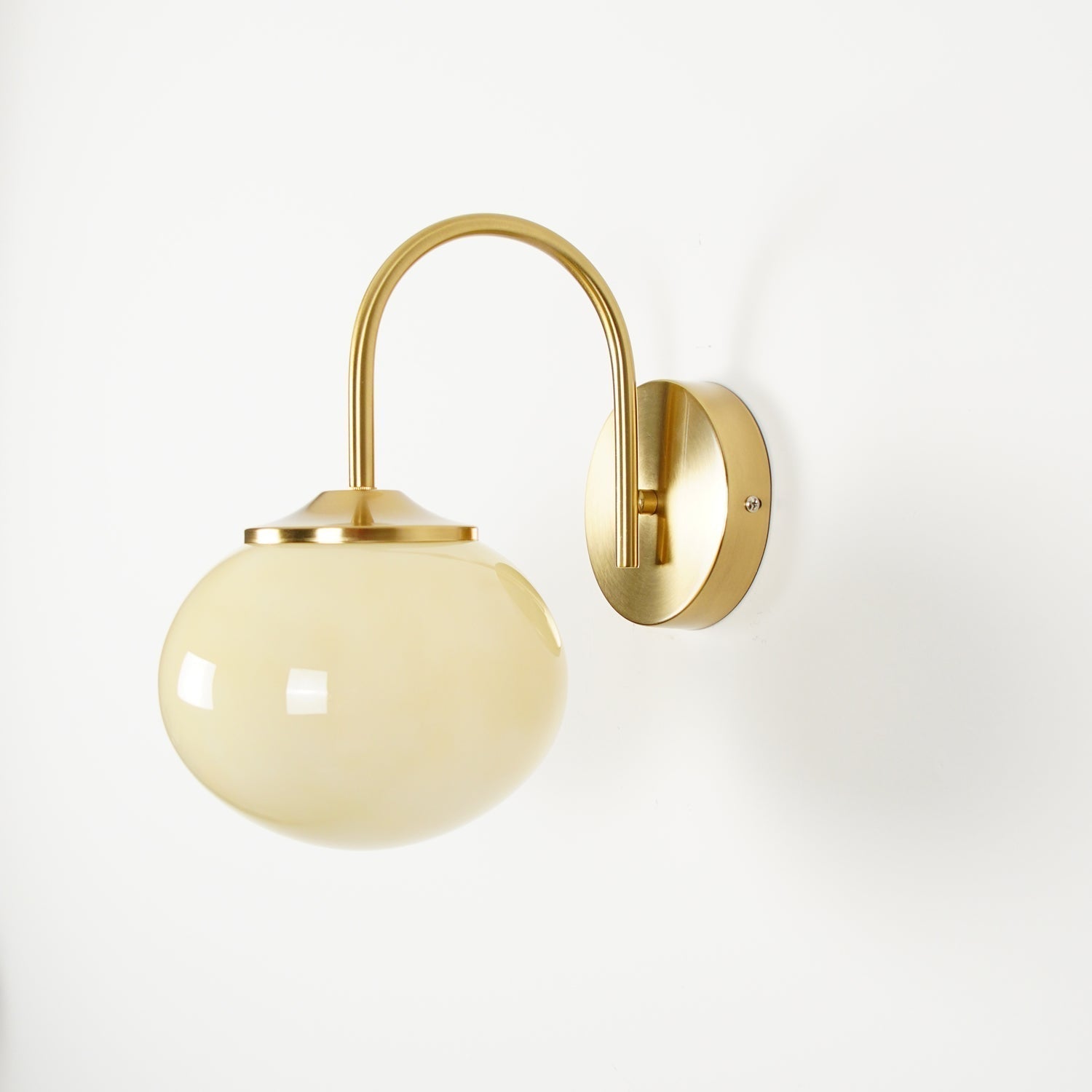 Marshmallow Modern Copper Wall Sconce with Tinted Glass Shade for Interior Lighting