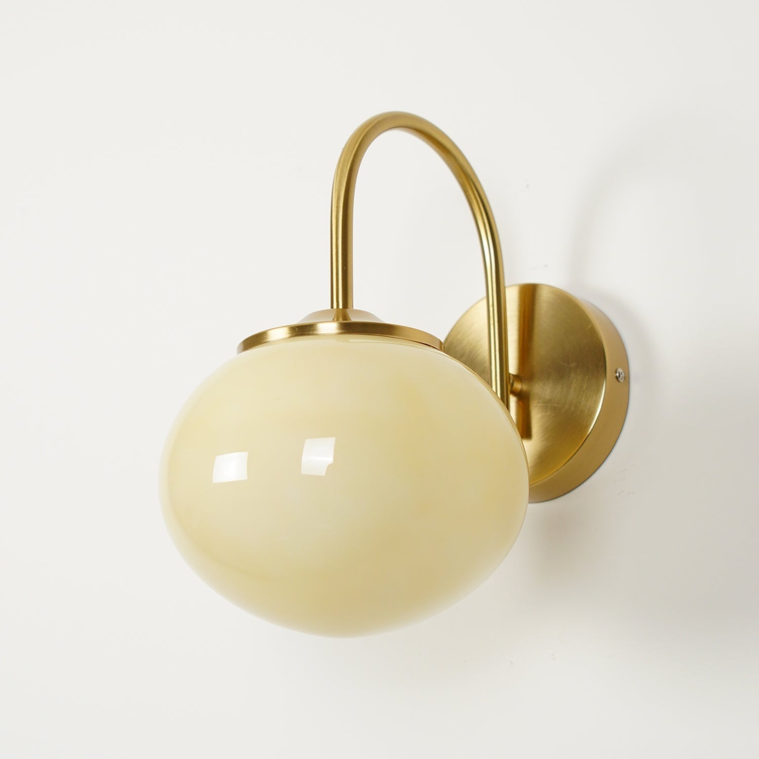Marshmallow Modern Copper Wall Sconce with Tinted Glass Shade for Interior Lighting