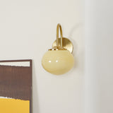 Marshmallow Modern Copper Wall Sconce with Tinted Glass Shade for Interior Lighting