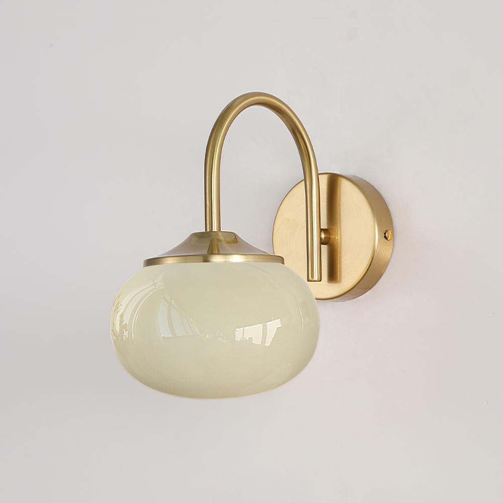 Marshmallow Modern Copper Wall Sconce with Tinted Glass Shade for Interior Lighting