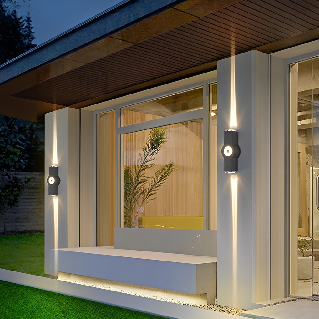 Matte Black Outdoor LED Wall Washer Light Up and Down Waterproof Aluminum Sconce