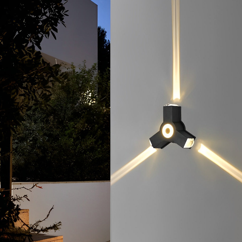 Matte Black Outdoor LED Wall Washer Light Up and Down Waterproof Aluminum Sconce