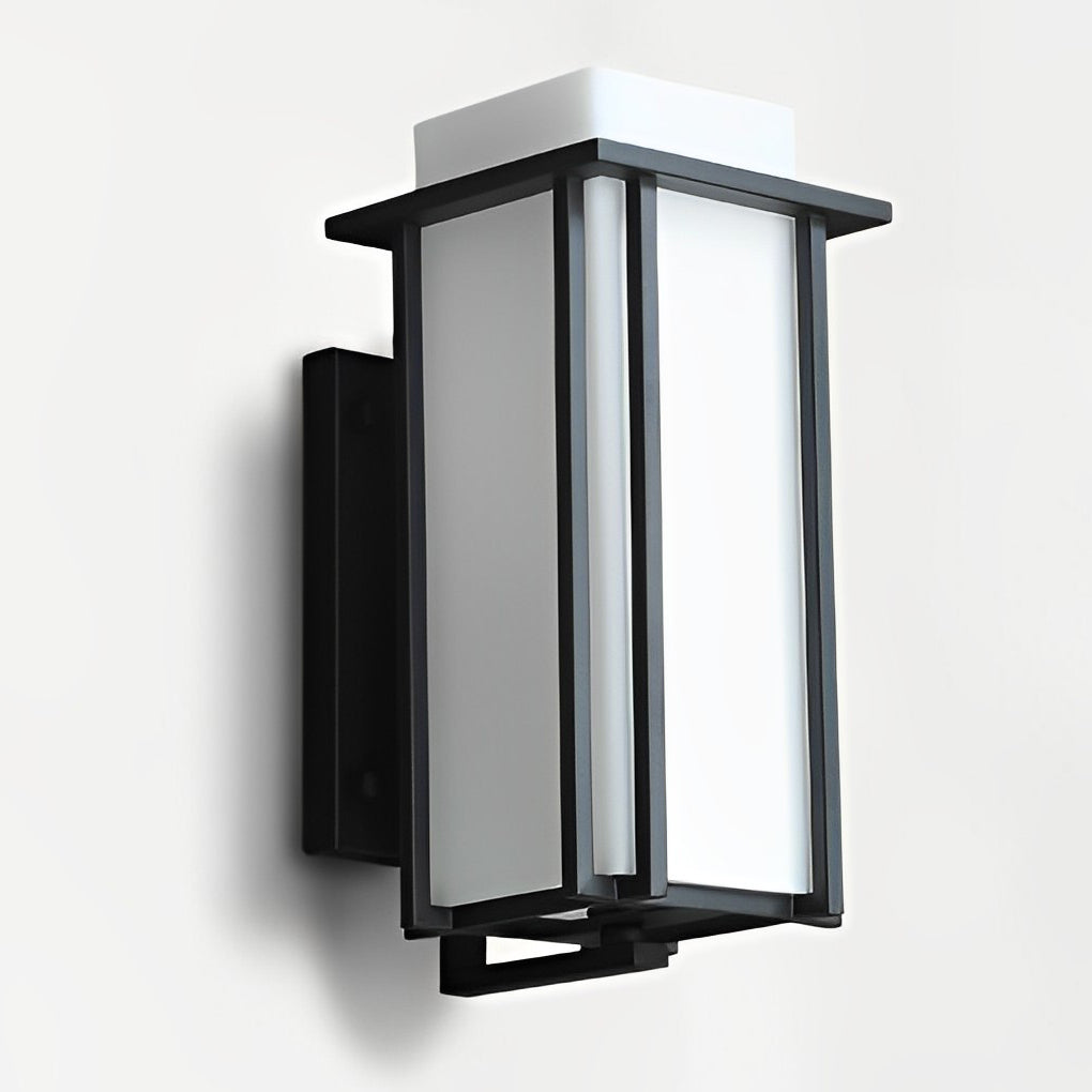 Matte Black Square LED Outdoor Wall Lamp Waterproof Retro Exterior Sconce for Porch and Patio