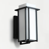 Matte Black Square LED Outdoor Wall Lamp Waterproof Retro Exterior Sconce for Porch and Patio