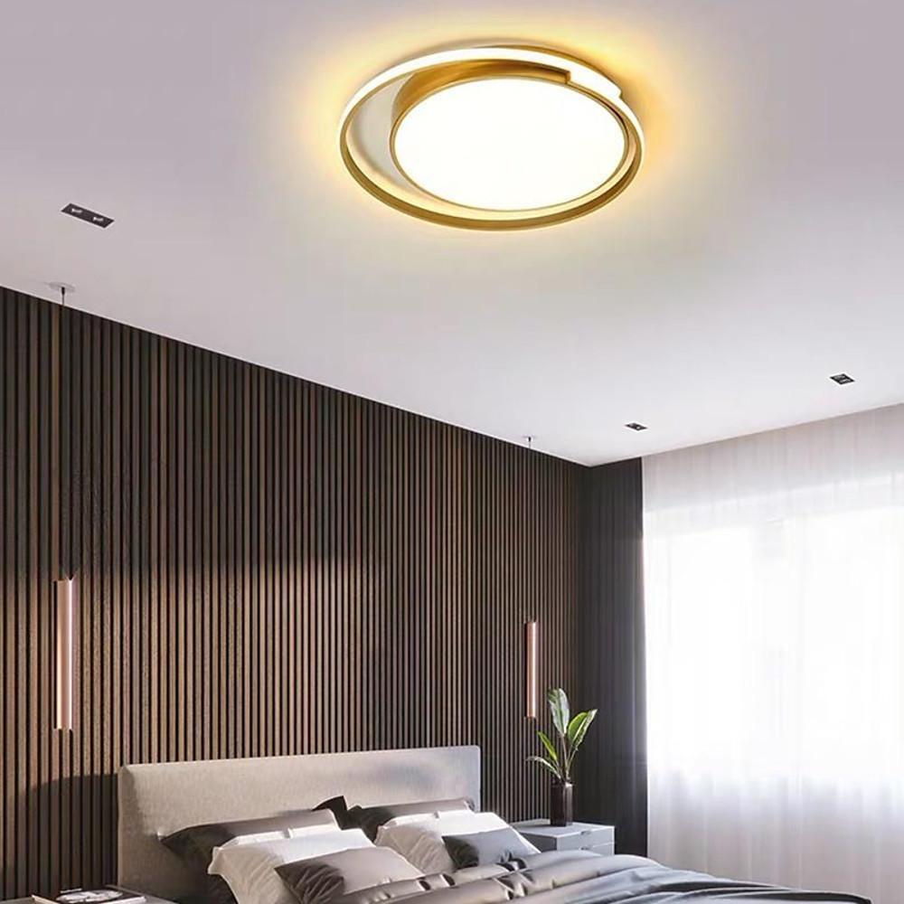 Minimalist Round LED Flush Mount Ceiling Light Ultra Thin 20 Inch Metal Fixture