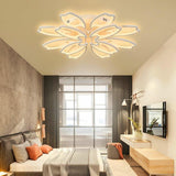 Modern Flower Petal LED Flush Mount Ceiling Light Dimmable White Petal Design Fixture