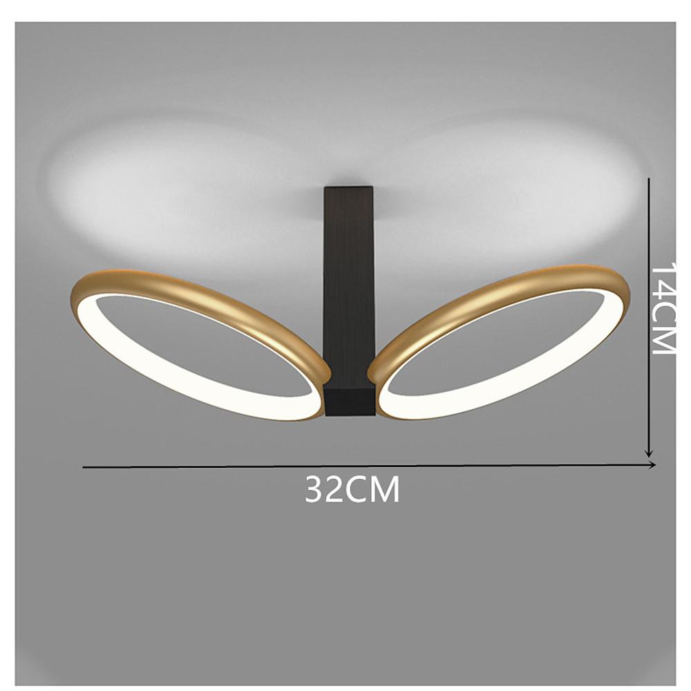 Modern Geometric Square Gold LED Flush Mount Ceiling Lamp for Contemporary Home Interiors