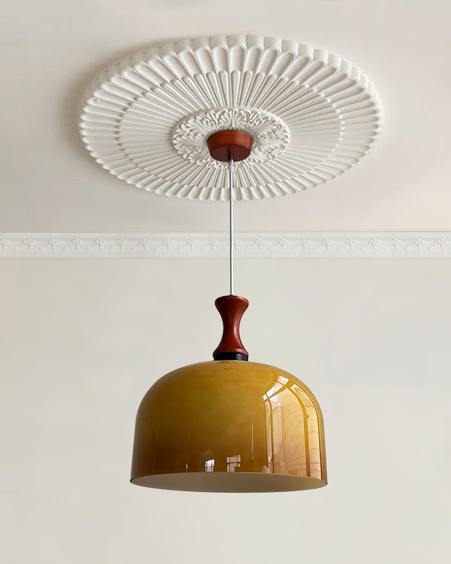 Meblos Vintage Brown Glass Pendant Light Ceiling Hanging Lamp for Kitchen and Dining Room