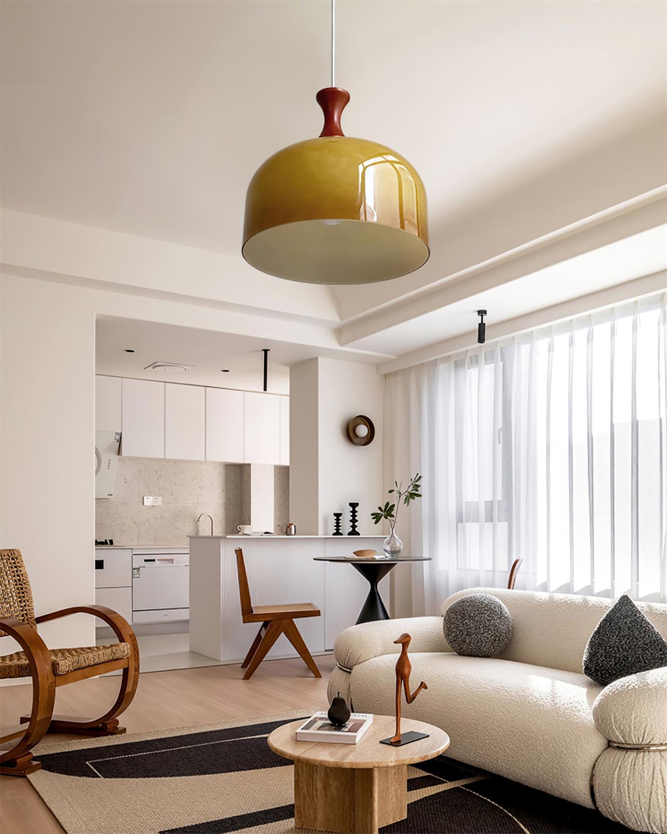 Meblos Vintage Brown Glass Pendant Light Ceiling Hanging Lamp for Kitchen and Dining Room