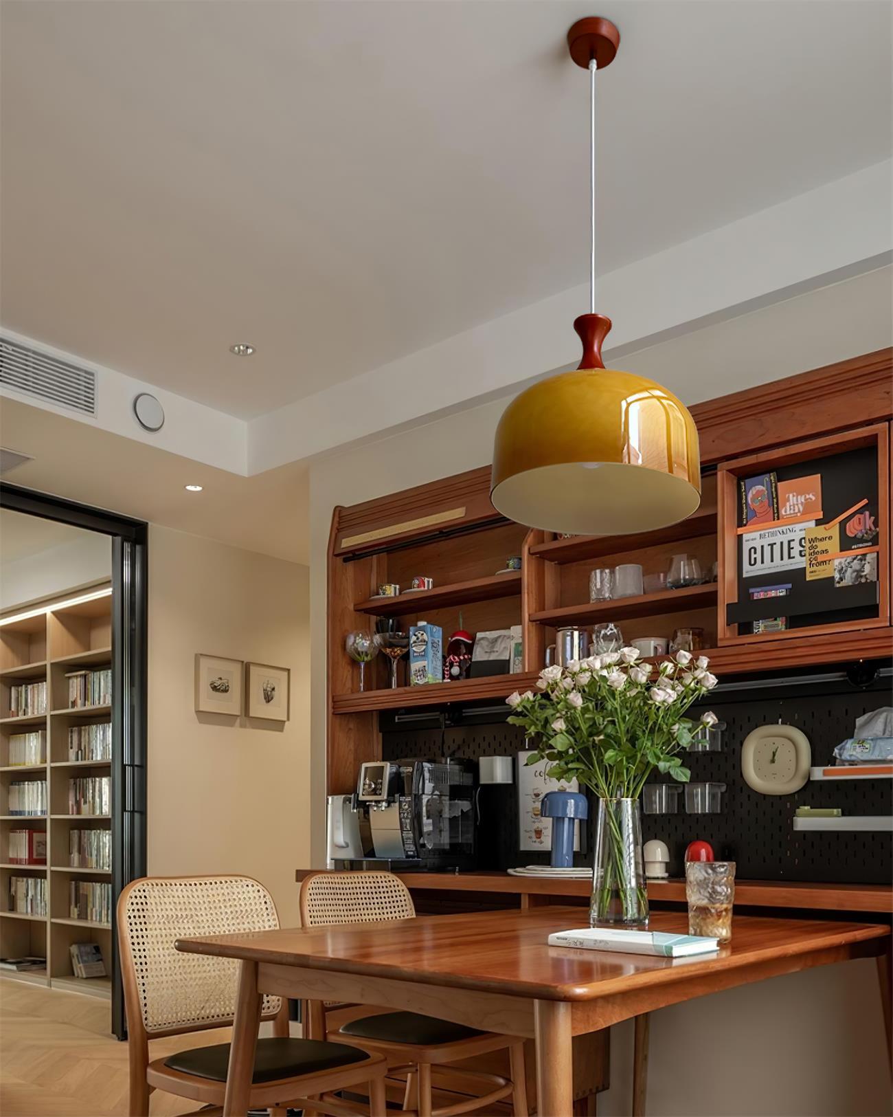 Meblos Vintage Brown Glass Pendant Light Ceiling Hanging Lamp for Kitchen and Dining Room