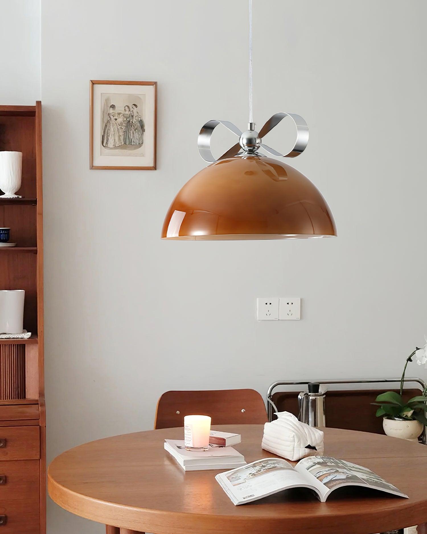 Meia Gradated Glass Pendant Lamp Modern Chrome Metal Hanging Light for Indoor Spaces