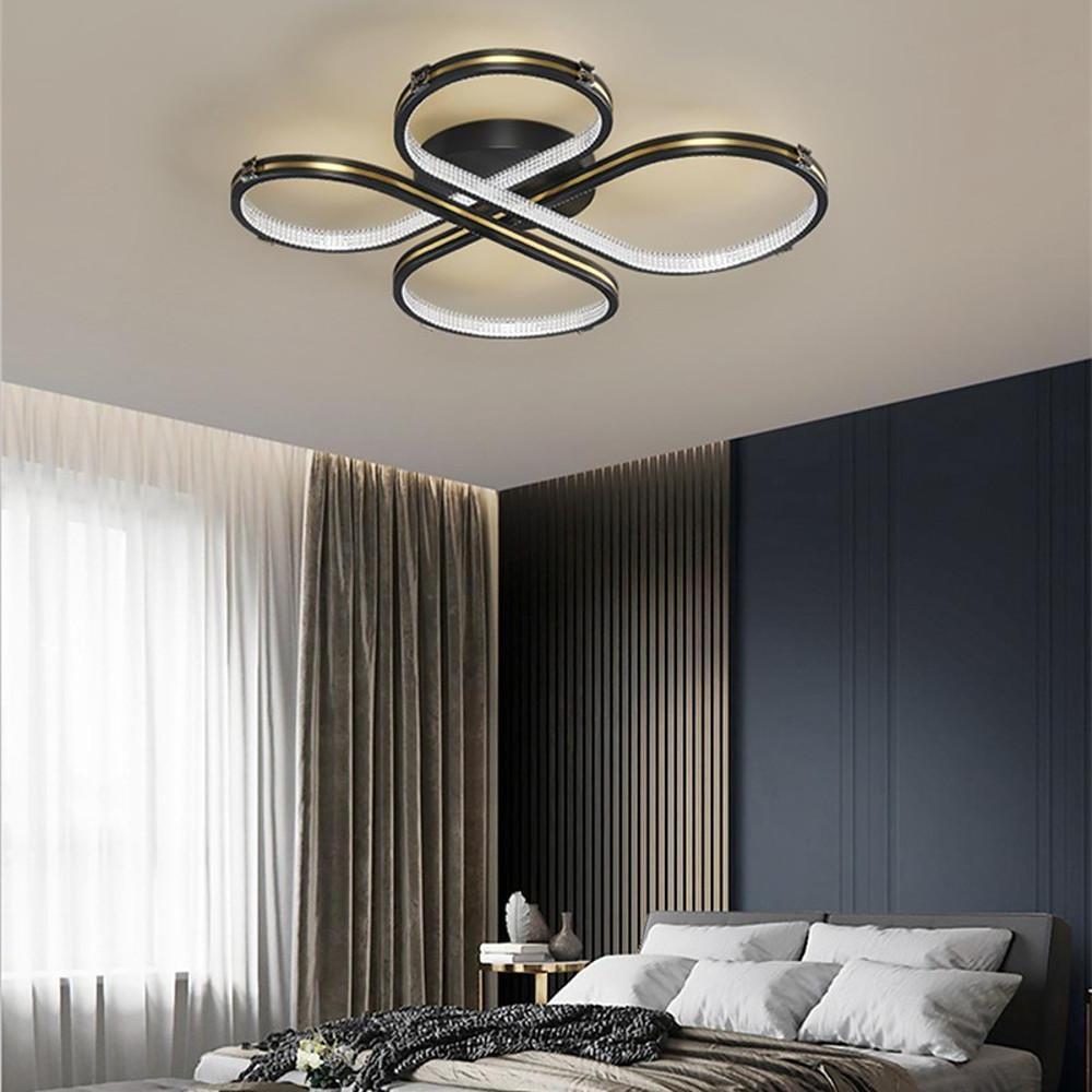 Modern Geometric Circle Flower LED Flush Mount Ceiling Light Dimmable Artistic Fixture