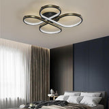 Modern Geometric Circle Flower LED Flush Mount Ceiling Light Dimmable Artistic Fixture