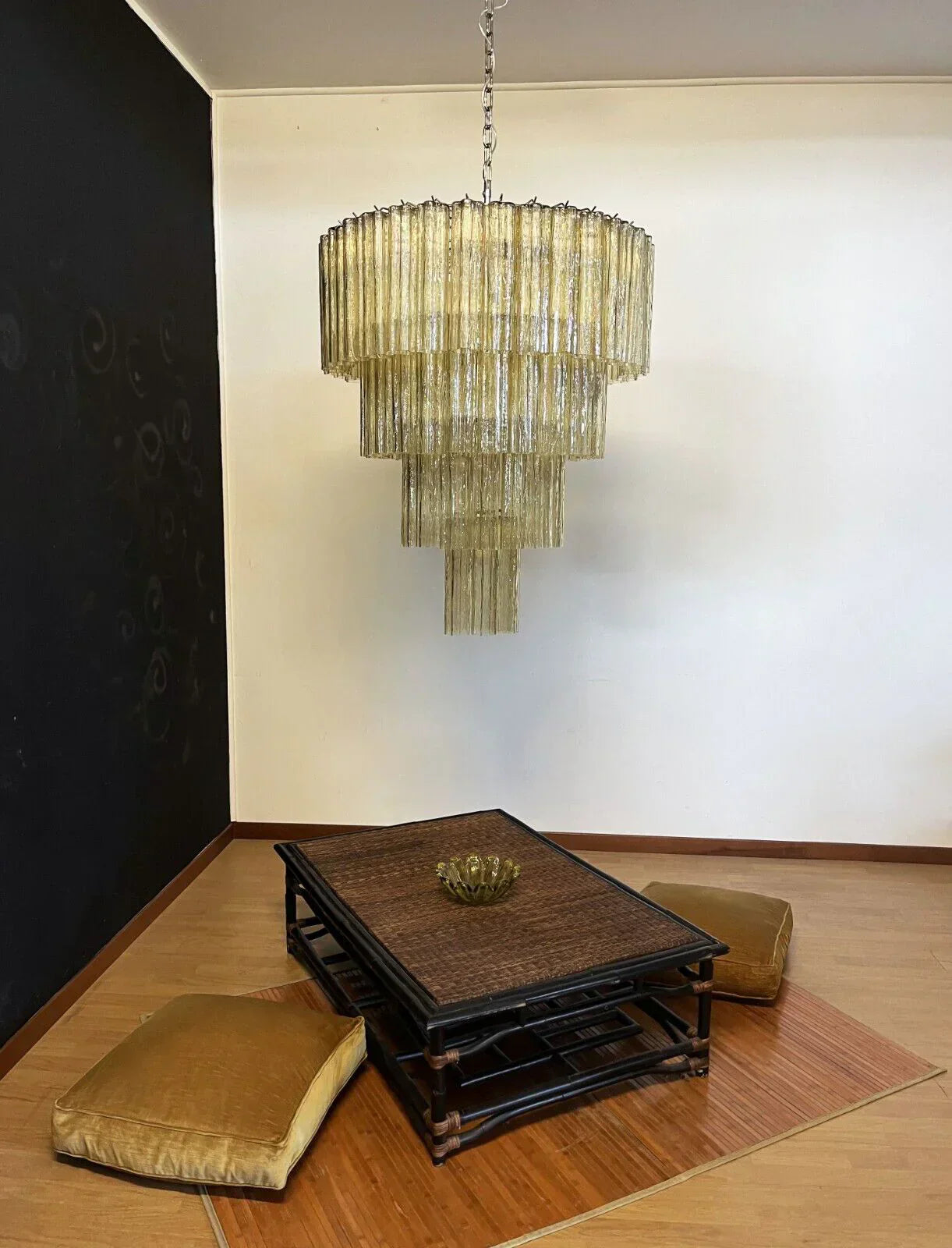 mid-century-amber-murano-style-glass-tube-chandelier-for-modern-dining-rooms