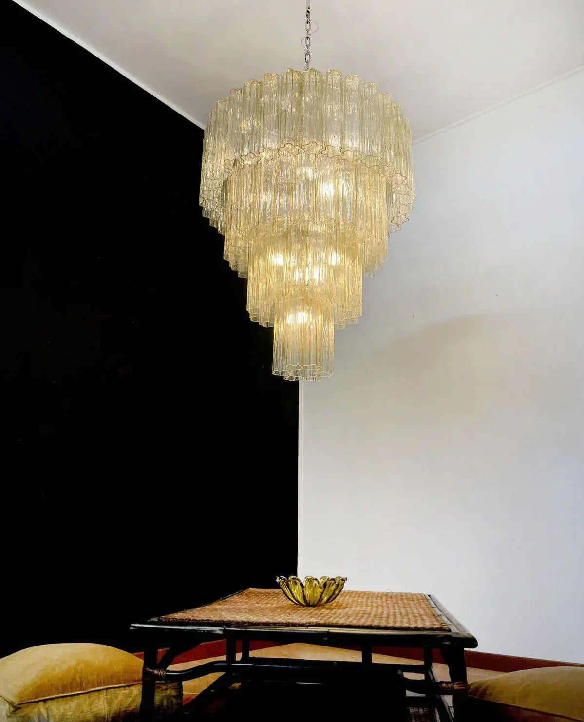 mid-century-amber-murano-style-glass-tube-chandelier-for-modern-dining-rooms