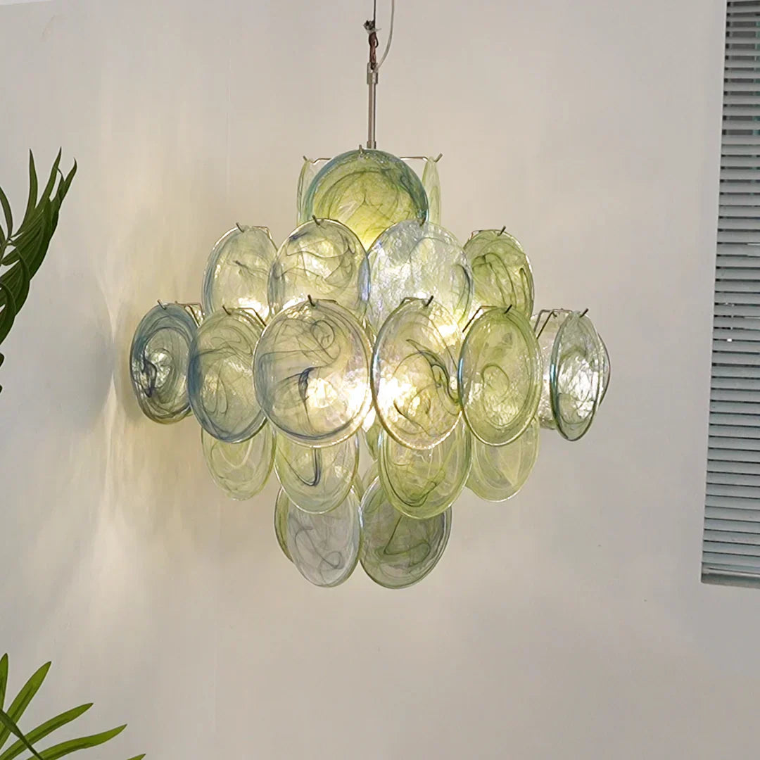 mid-century-green-murano-glass-disk-chandelier-vintage-style-hanging-ceiling-light