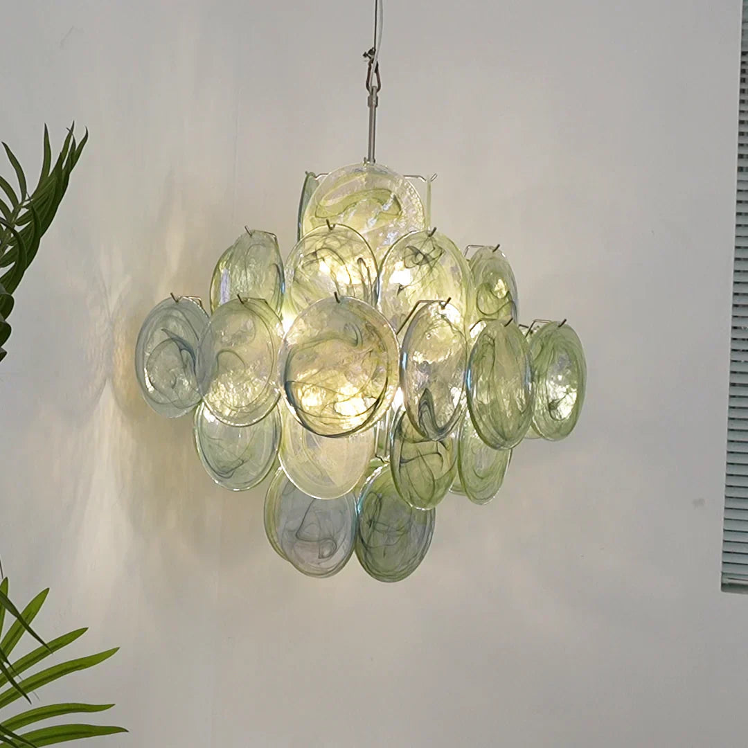 mid-century-green-murano-glass-disk-chandelier-vintage-style-hanging-ceiling-light
